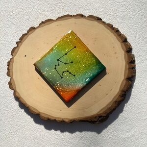 Aquarius Green Zodiac Constellation Ceramic Decor - Home Decor - Wall Art